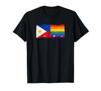 Drapeau philippin Arc-en-Ciel LGBTQ Pride Grunge Graphic T-Shirt