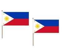 Drapeau Philippines 45x30cm HAMPE en bois - LOT DE 10 Drapeaux philippin 30 x 45 cm - AZ FLAG