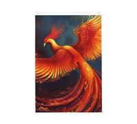 Drapeau Phoenix rouge orange 0,9 x 1,5 m, drapeaux de jardin vibrants, bannière de bienvenue saisonnière avec œillets en laiton, décoration de fond photo pour cour, porche, pelouse