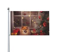Drapeau photo de Noël 91 x 152 cm double face vertical drapeau de jardin bannière de vacances saisonnières avec œillets en laiton pour toile de fond photo, drapeau de cour pour intérieur et extérieur