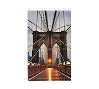 Drapeau photo du pont de Brooklyn 91 x 152 cm - Drapeau vertical double face - Bannière de vacances saisonnières avec œillets en laiton - Pour décoration intérieure et extérieure