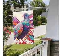 Drapeau pigeon coloré 61 x 91 cm pour extérieur et intérieur - Pour le printemps, l'été, l'automne, l'hiver - Drapeaux de jardin avec œillets verticaux double face pour décorations de cour