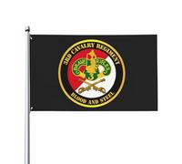 Drapeau Pirate 90X150cm, 3e régiment de cavalerie blindée Décoratifs Drapeaux avec œillets Bannière Extérieure pour Fête Maison Restaurant