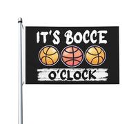 Drapeau Pirate 90X150cm, C'est l'heure de la pétanque Double Couture Drapeaux Renforcé Suspendus Fanion pour Anniversaire Bar Célébration