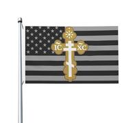 Drapeau Pirate 90X150cm, Croix du christianisme orthodoxe avec œillets Drapeaux Résistants aux Intempéries Suspendus Fanion pour Événements Intérieur Anniversaire