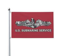 Drapeau Pirate 90X150cm, Dauphin du service sous-marin américain avec œillets Drapeaux Double Couture Flags pour Célébration Décorations manif