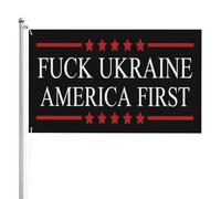 Drapeau Pirate 90X150cm, Fuck Ukraine, l'Amérique, les USA d'abord Personnalisée Drapeau avec œillets Bannière Extérieure pour Fête Maison manif