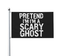 Drapeau Pirate 90X150cm, Imaginez que j'étais un fantôme effrayant Double Couture Drapeaux Décoratifs Suspendus Fanion pour Décorations Fête Restaurant