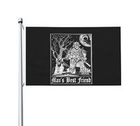 Drapeau Pirate 90X150cm, Infanterie + Casque de crâne de chien Vision nocturne Graphique Militaire Résistant à la Décoloration Drapeaux avec œillets Bannière Extérieure pour Décorations