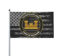 Drapeau Pirate 90X150cm, Ingénieurs du Corps de l'Armée de terre Résistant à la Décoloration Drapeaux Personnalisé Bannière Extérieure pour Décorations Anniversaire Maison