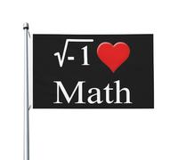 Drapeau Pirate 90X150cm, J'aime les mathématiques Décoratifs Drapeau de Jardin avec œillets Bruant pour Extérieur Fête Décorations