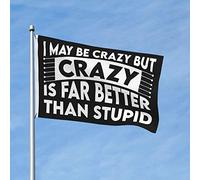 Drapeau Pirate 90X150cm, Je suis peut-être fou, mais la folie vaut bien mieux que la stupidité Résistants aux Intempéries Drapeaux Résistant à la Décoloration Flags pour Décorations Fête