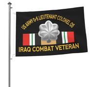 Drapeau Pirate 90X150cm, Lieutenant-colonel O-5 de l'armée américaine, vétéran de combat en Irak Décoratifs Drapeaux avec œillets Bannière Extérieure pour Maison Décorations Événements