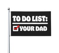 Drapeau Pirate 90X150cm, Liste de choses à faire pour votre père Décoratifs Drapeaux Renforcé Flags pour Restaurant Célébration Décorations