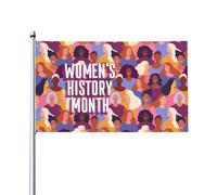 Drapeau Pirate 90X150cm, Mois de l'histoire des femmes Couleurs Vives Drapeaux avec œillets Bannière Extérieure pour manif Jardin Bar