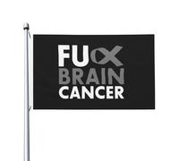 Drapeau Pirate 90X150cm, Putain de cancer du cerveau Double Couture Drapeau de Pirate Résistant à la Décoloration Bannière Extérieure pour Maison Extérieur Jardin