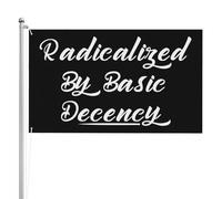 Drapeau Pirate 90X150cm, Radicalisé par la décence élémentaire Double Couture Drapeaux Personnalisée Suspendus Fanion pour Décorations Maison Anniversaire