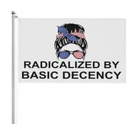 Drapeau Pirate 90X150cm, Radicalisé par la décence élémentaire Renforcé Drapeau de Jardin Couleurs Vives Bannière Extérieure pour Maison Anniversaire Extérieur