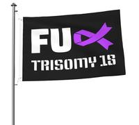 Drapeau Pirate 90X150cm, Sensibilisation à la trisomie 18 Couleurs Vives Drapeau de Jardin avec œillets Bruant pour Jardin Décorations manif