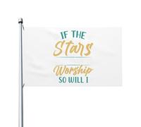 Drapeau Pirate 90X150cm, Si les étoiles ont été faites pour être adorées, je le ferai aussi Renforcé Drapeau Corsaire Personnalisé Suspendus Fanion pour Célébration Décorations Bar
