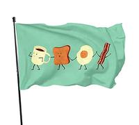 Drapeau Pirate 90X150cm, Va prendre ton petit déjeuner Résistants aux Intempéries Drapeaux Renforcé Bannière Extérieure pour Célébration Anniversaire Fête