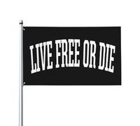 Drapeau Pirate 90X150cm, Vivre libre ou mourir Double Couture Drapeaux avec œillets Flags pour Balcon Décorations manif