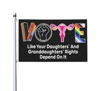 Drapeau Pirate 90X150cm, Votez comme si les droits de vos filles en dépendaient Résistants aux Intempéries Drapeaux Double Couture Flags pour Maison Anniversaire Bar