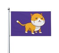 Drapeau Pirate Avec Œillets, Chat Mignon Et Heureux Décoratifs Bannière Extérieure Pour Anniversaire Célébration Drapeaux 90X150Cm
