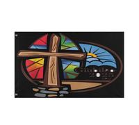 Drapeau Pirate Avec Œillets Drapeaux Vitraux Du Jubilé Catholique 2025 : Pèlerins De L'Espoir Double Couture Bruant Pour Manif Balcon Bar 90X150Cm