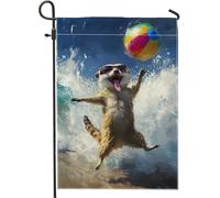 Drapeau Pirate Ballon gonflable coloré Meerkat Beach pour l'été avec œillets Suspendus Fanion Résistant à la Décoloration Drapeaux pour Fête Maison 30x45cm