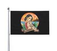 Drapeau Pirate Belle fille Drapeaux 90X150cm | Résistant à la Décoloration Bunting Double Couture Drapeau pour manif Jardin Célébration