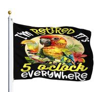 Drapeau Pirate Couleurs Vives Drapeaux Il Est 17 Heures Partout Où Je Suis À La Retraite Décoratifs Bruant Pour Intérieur Manif Extérieur 90X150Cm