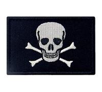 Drapeau Pirate de Jolly Roger Brodé Crochet et boucle d'attache Patch