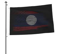 Drapeau Pirate Décoratifs, Américain États-Unis Laos Demi Couleurs Vives Bruant Pour Extérieur Anniversaire Drapeaux 90X150Cm
