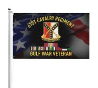 Drapeau Pirate Décoratifs Drapeaux 61E Régiment De Cavalerie, Vétéran De La Guerre Du Golfe Renforcé Suspendus Fanion Pour Décorations Jardin Maison 90X150Cm