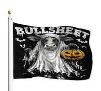 Drapeau Pirate Décoratifs Drapeaux Meuh... Je Veux Dire Bouh, Feuille De Conneries, Drôle De Vache Fantôme D'Halloween Résistant À La Décoloration Bannière Extérieure Pour Manif 90X150Cm