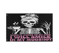 Drapeau Pirate Décoratifs Drapeaux Quand Il S'Agit De Mon Enfant, Je Sourirai Sur Ma Photo D'Identité Renforcé Suspendus Fanion Pour Jardin Décorations Maison 90X150Cm