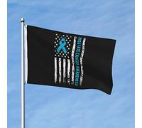 Drapeau Pirate Double Couture, Drapeau Des États-Unis Pour La Sensibilisation Au Cancer De La Prostate Couleurs Vives Bannière Extérieure Pour Décoration Fête Drapeaux 90X150Cm