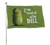 Drapeau Pirate Double Couture Drapeaux Je Suis Une Sorte De Gros Cornichon À L'Aneth Avec Œillets Bruant Pour Extérieur Jardin Restaurant 90X150Cm