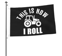 Drapeau Pirate Double Couture Drapeaux Voilà Comment Je Roule, Agriculteur Rigolo Ou Tracteur Agricole Avec Œillets Suspendus Fanion Pour Célébration Décorations Manif 90X150Cm