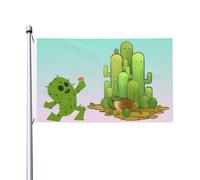 Drapeau Pirate Écureuil Des Arbres Cactus Œillets En Laiton Dans Garden Flag Couture Double Face Drapeau Pour Célébrations Intérieur Saisonnière 3X5Ft