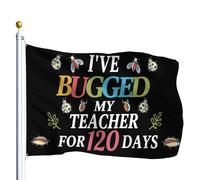Drapeau Pirate J'ai harcelé mon professeur pendant 120 Drapeaux 90X150cm | Résistants aux Intempéries Bunting Décoratifs Drapeau Corsaire pour manif Fête Anniversaire jours d'école pour un élève
