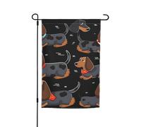 Drapeau Pirate J'aime mes chiens teckels avec œillets Bruant Renforcé Drapeau Corsaire pour Événements Célébration 30x45cm