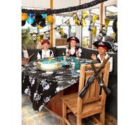 Drapeau pirate Jolly Roger noir et blanc 150 x 90 cm