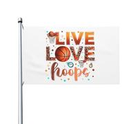 Drapeau Pirate Live Love Hoops Basketball Polyester Drapeau Couleur Vive Bannière Pour Jardin Saisonnière Four Seasons 3X5Ft