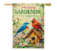 Drapeau Pirate Oiseau Printemps Nature Fleur Oiseauprintemps Vert Drapeaux Double Couture Couleurs Vives Bannière Extérieure Pour Décorations Fête Maison 70X102Cm