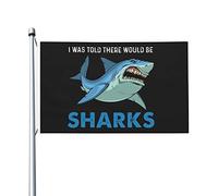 Drapeau Pirate Personnalisé, Drapeau De Requin On M'A Dit Qu'Il Y Aurait Un Requin Avec Œillets Bruant Pour Bar Événements Drapeaux 90X150Cm