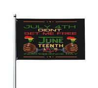 Drapeau Pirate Personnalisé, Juneteenth Est Mon Drapeau Du Jour De L'Indépendance Mois De L'Histoire Des Noirs Avec Œillets Bannière Extérieure Pour Décoration Extérieur Drapeaux 90X150Cm