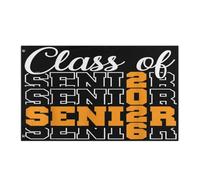 Drapeau Pirate Renforcé Drapeaux Classe De 2026 Senior 26 Diplôme D'Études Secondaires Black Gold Double Couture Suspendus Fanion Pour Restaurant Manif Extérieur 90X150Cm