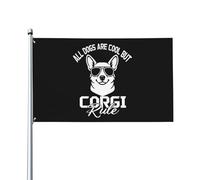 Drapeau Pirate Renforcé Drapeaux Tous Les Chiens Sont Cools, Mais Les Corgis Sont Les Rois. Personnalisée Bruant Pour Décorations Fête Restaurant 90X150Cm